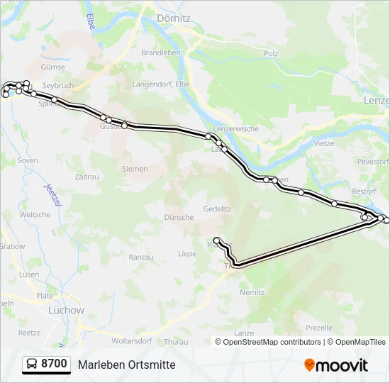 Автобус 8700: карта маршрута