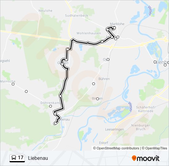 Buslinie 17 Karte