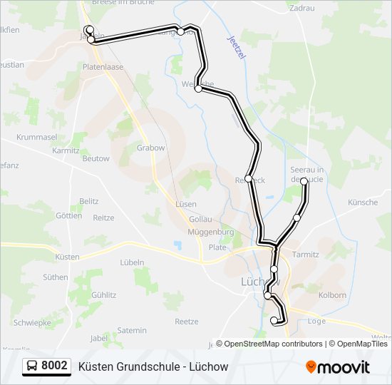 Buslinie 8002 Karte