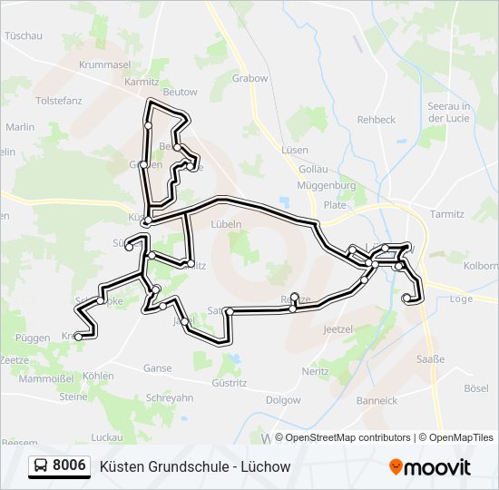 Buslinie 8006 Karte
