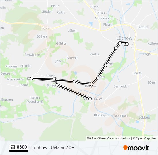 Buslinie 8300 Karte