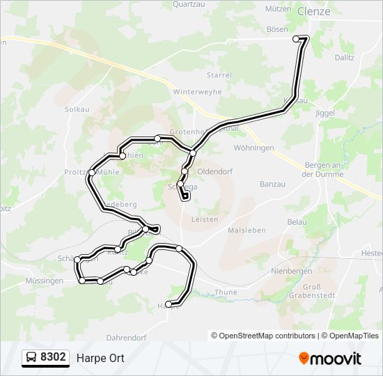 Buslinie 8302 Karte