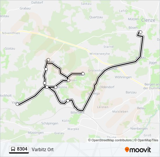 Buslinie 8304 Karte
