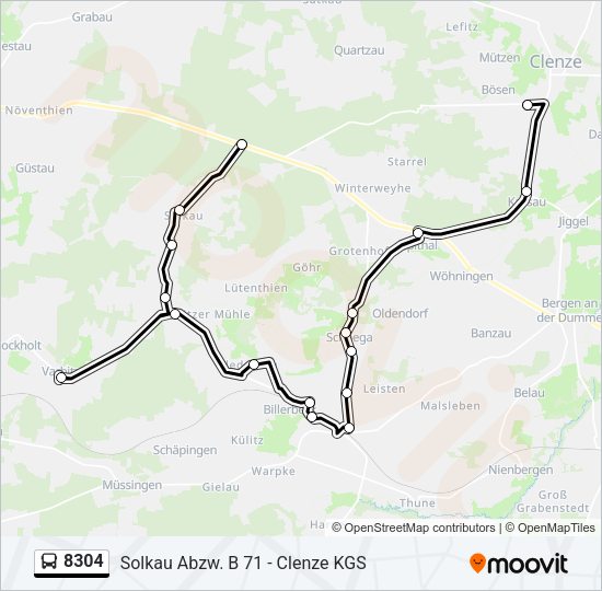 Buslinie 8304 Karte