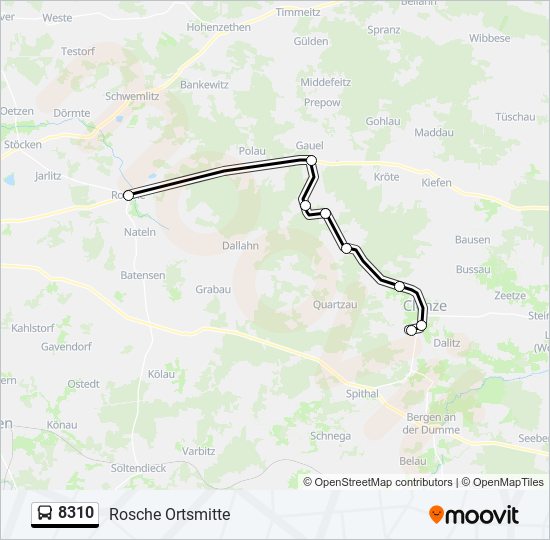 Buslinie 8310 Karte