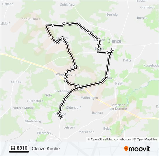 Buslinie 8310 Karte