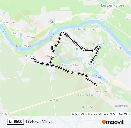 Buslinie 8600 Karte