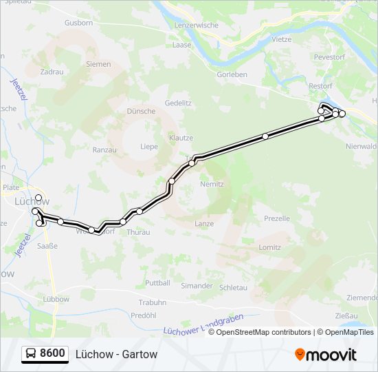 Buslinie 8600 Karte