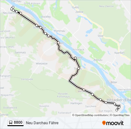Buslinie 8800 Karte