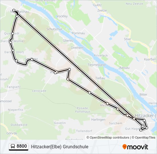 Buslinie 8800 Karte