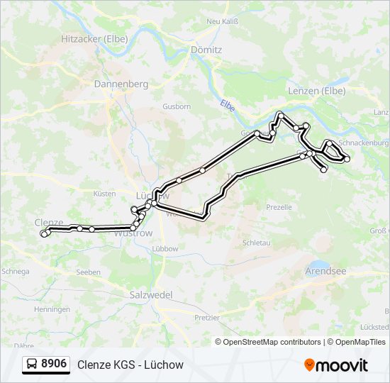 Buslinie 8906 Karte