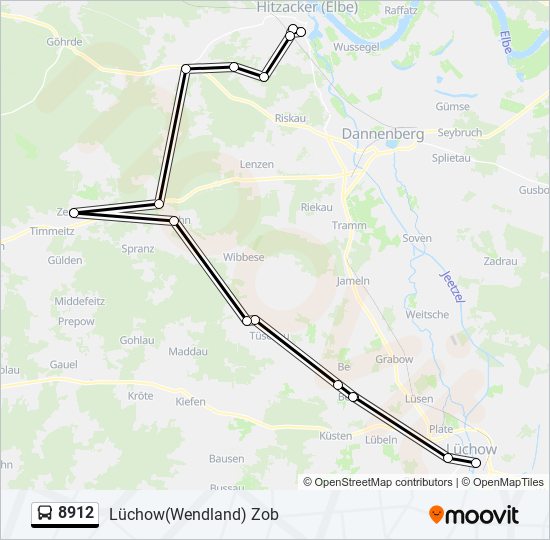 Buslinie 8912 Karte