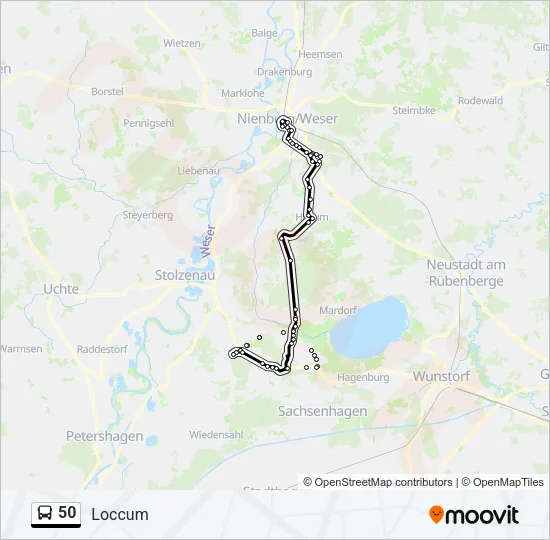 Автобус 50: карта маршрута