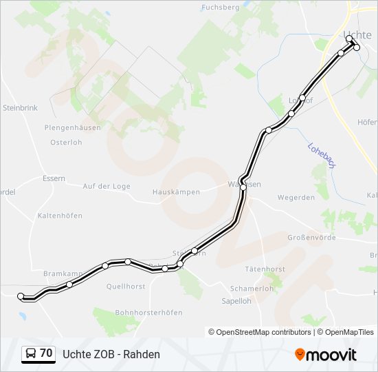 Buslinie 70 Karte