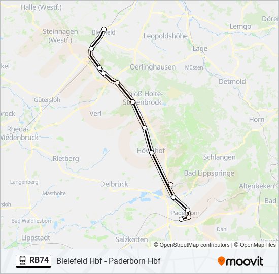 RB74 train Line Map