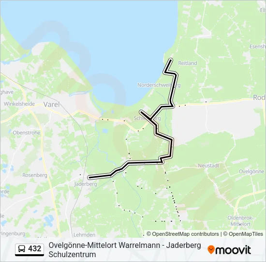Автобус 432: карта маршрута