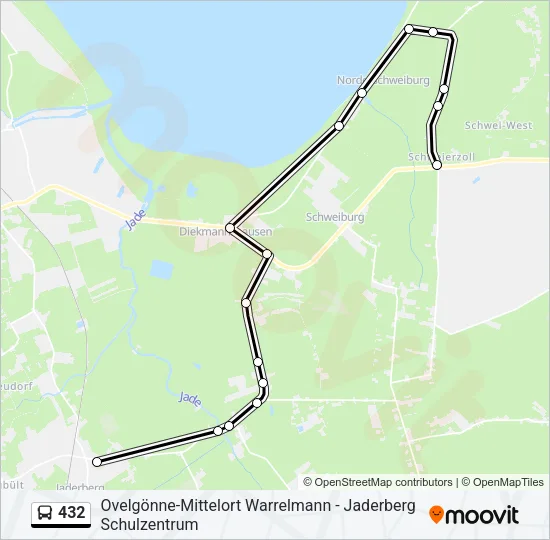 Автобус 432: карта маршрута