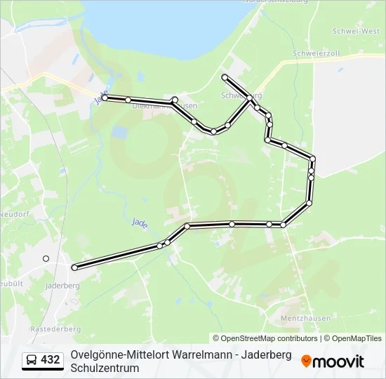 Автобус 432: карта маршрута