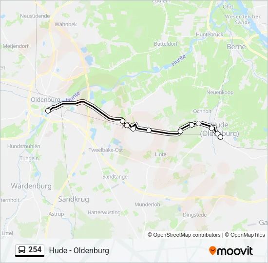 Автобус 254: карта маршрута