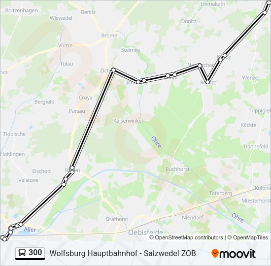 Buslinie 300 Karte