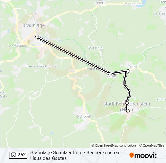 Buslinie 262 Karte