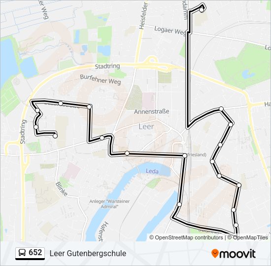 Buslinie 652 Karte