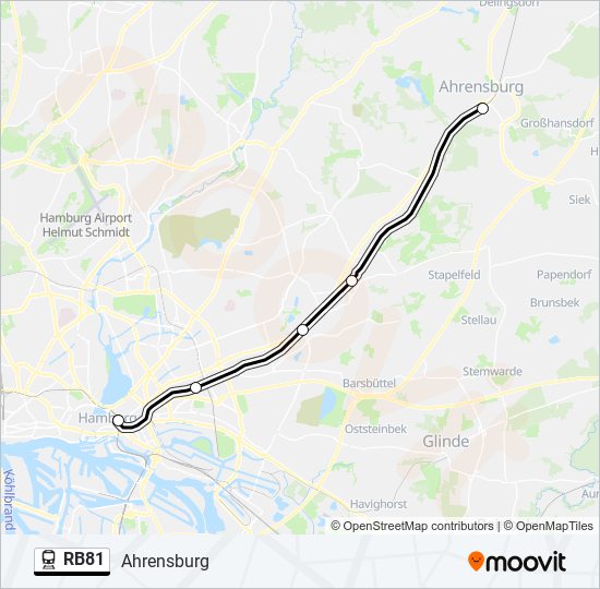 Bahnlinie RB81 Karte