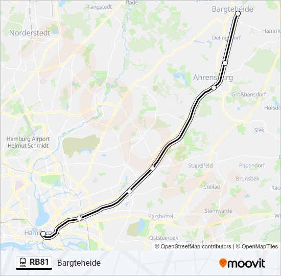 Bahnlinie RB81 Karte
