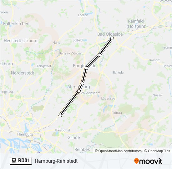 Bahnlinie RB81 Karte
