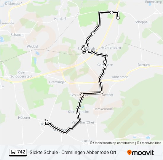 742 bus Line Map