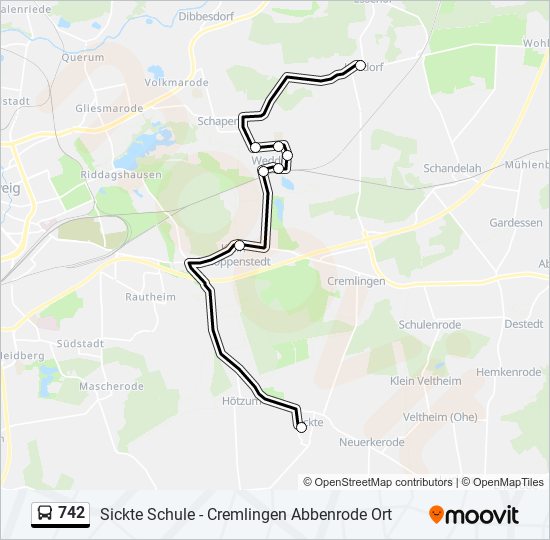 742 bus Line Map