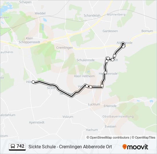 742 bus Line Map