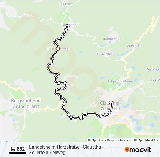 832 bus Line Map