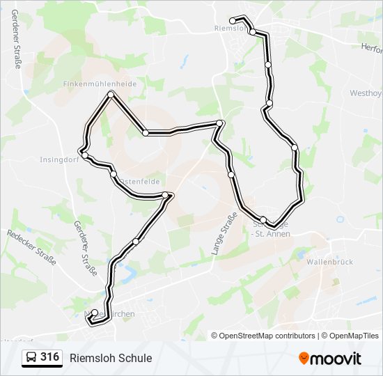 316 bus Line Map