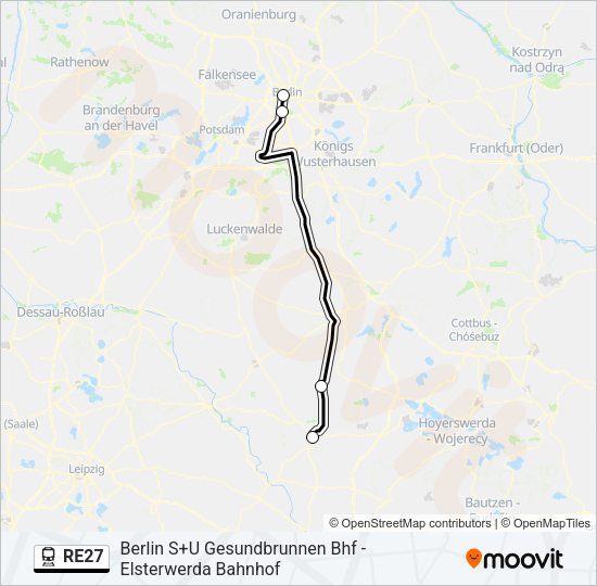 Bahnlinie RE27 Karte