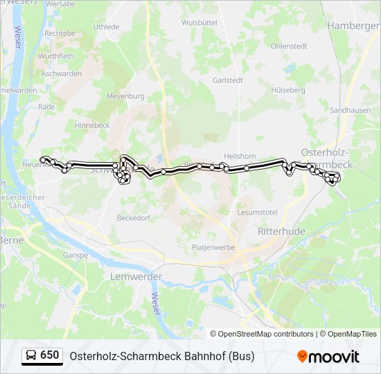 Buslinie 650 Karte