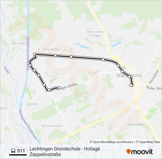 Buslinie 511 Karte