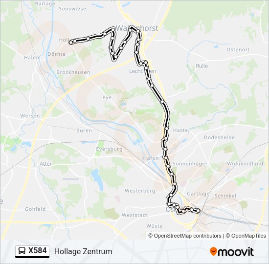 Buslinie X584 Karte