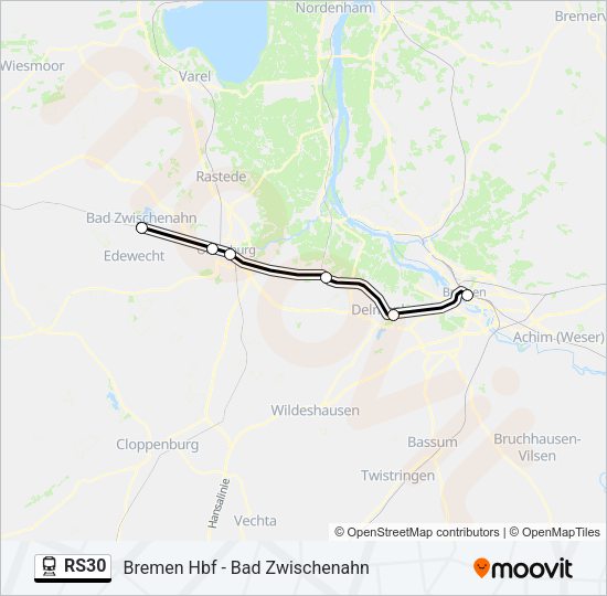 Bahnlinie RS30 Karte
