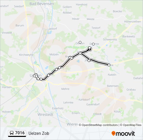 Buslinie 7016 Karte