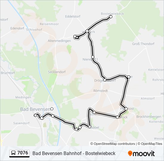 Автобус 7076: карта маршрута