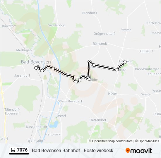 Buslinie 7076 Karte