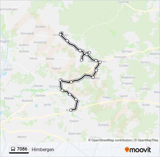 7086 bus Line Map