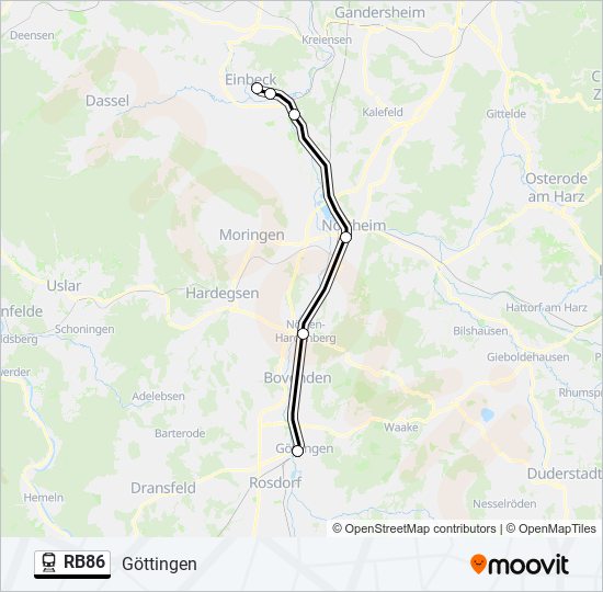 RB86 train Line Map