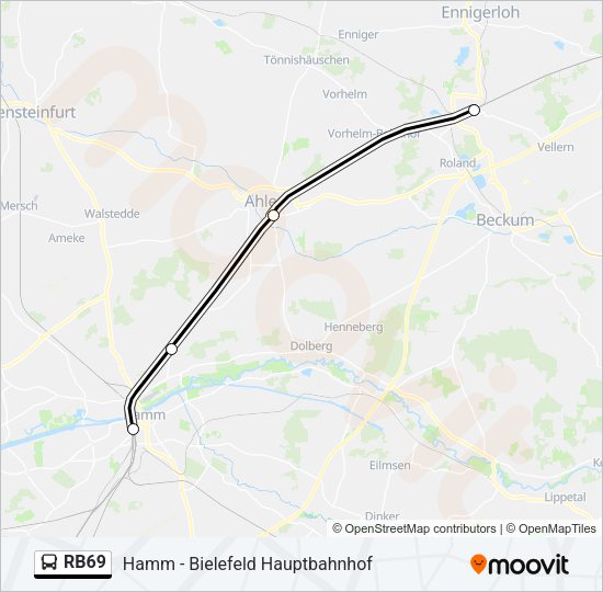 Buslinie RB69 Karte