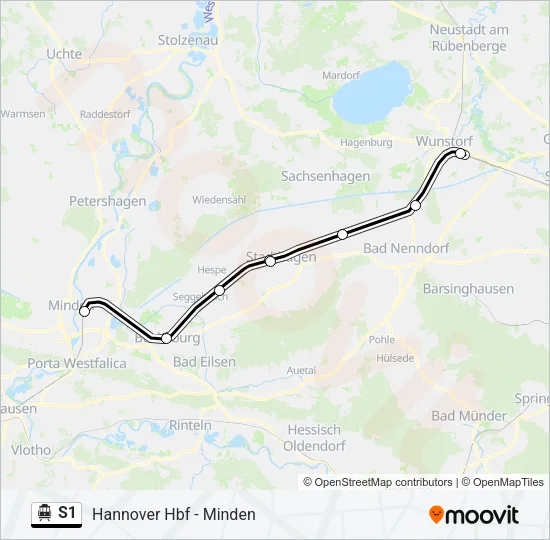 S-Bahn S1: карта маршрута