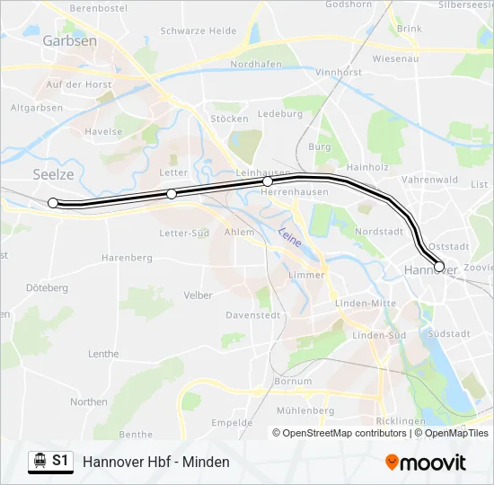 S1 S-Bahn Line Map