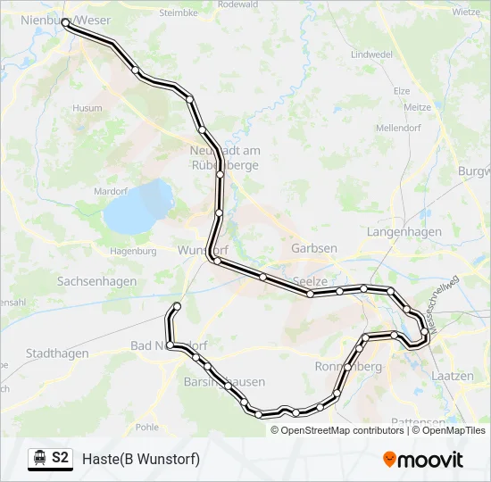 S-Bahn S2: карта маршрута