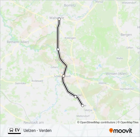 Автобус EV: карта маршрута