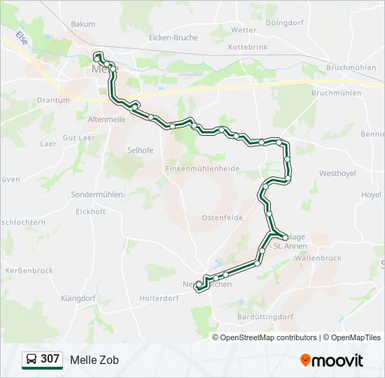 307 bus Line Map